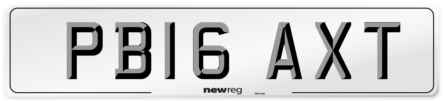 PB16 AXT Number Plate from New Reg